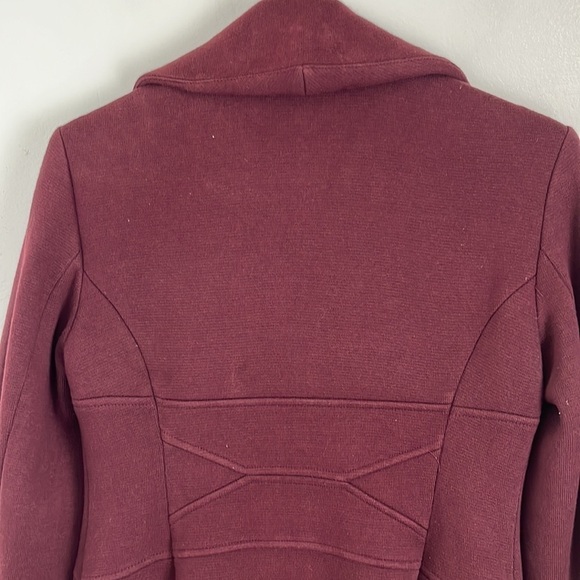 J Crew Burgundy Snap Closure Dress Coat - Picture 8 of 10